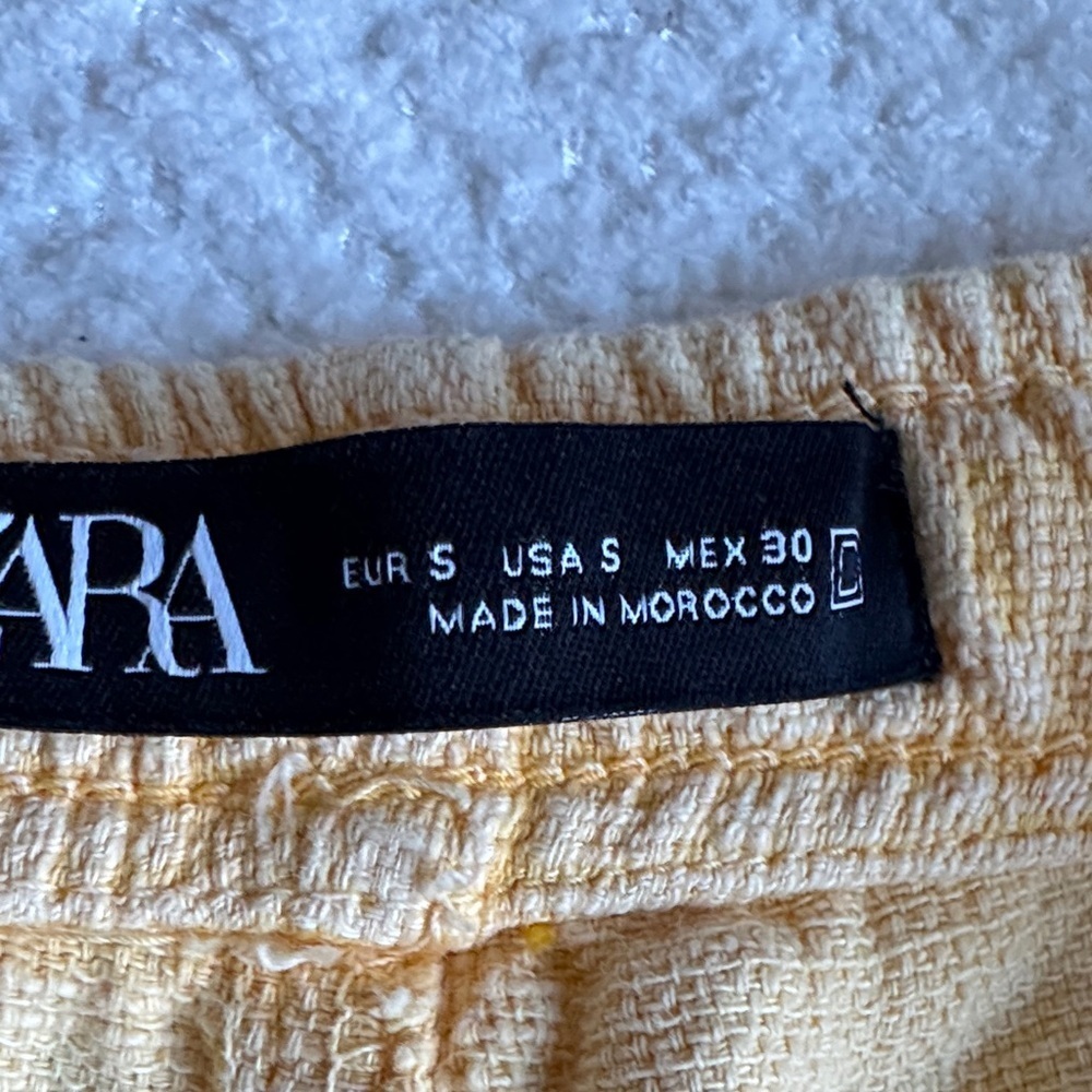 Zara Yellow Drawstring Men Shorts Sz S - Picture 2 of 6
